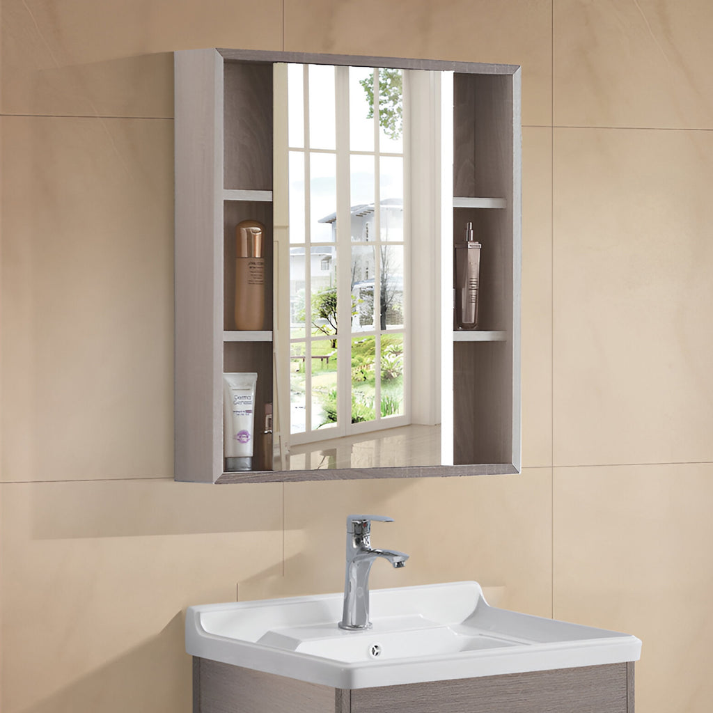 Carbon Fiber Vanity Cabinet with Mirror - Shady Beige