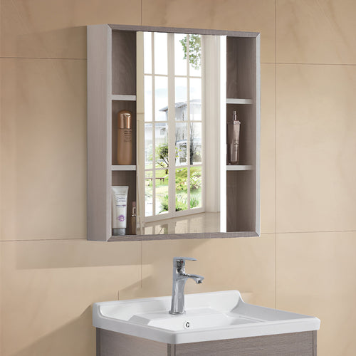 Carbon Fiber Vanity Cabinet with Mirror - TR 3504 Shady Beige