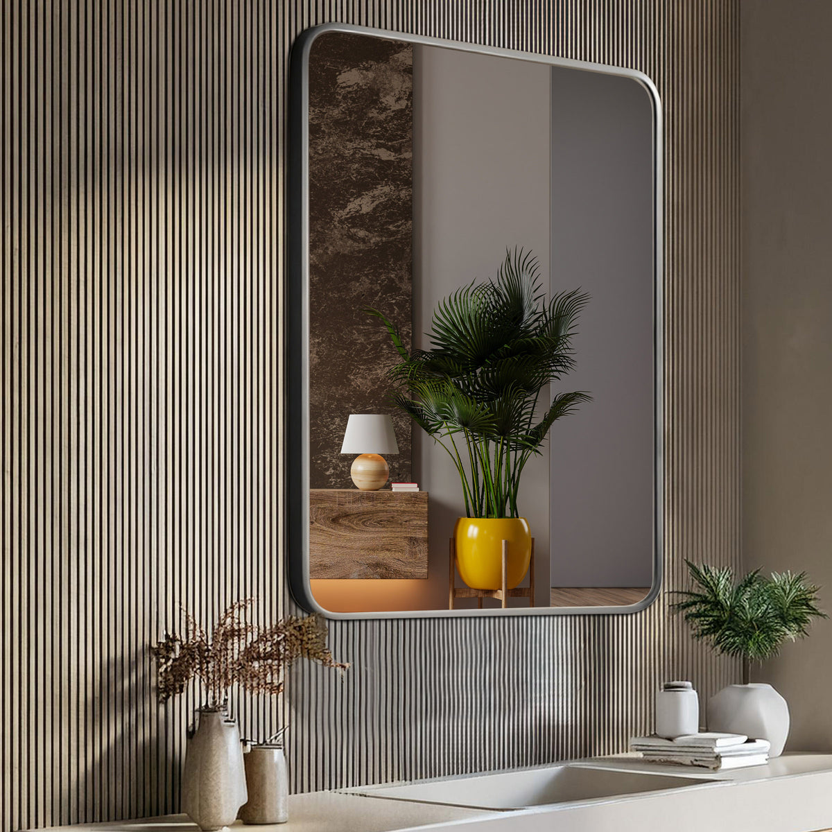 Aluminum Frame Mirror - Rectangle Shape 70cm x 50cm - TR 133