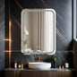 Wall Mounted Frosted Mirror - Curve Edge Rectangle Shape
