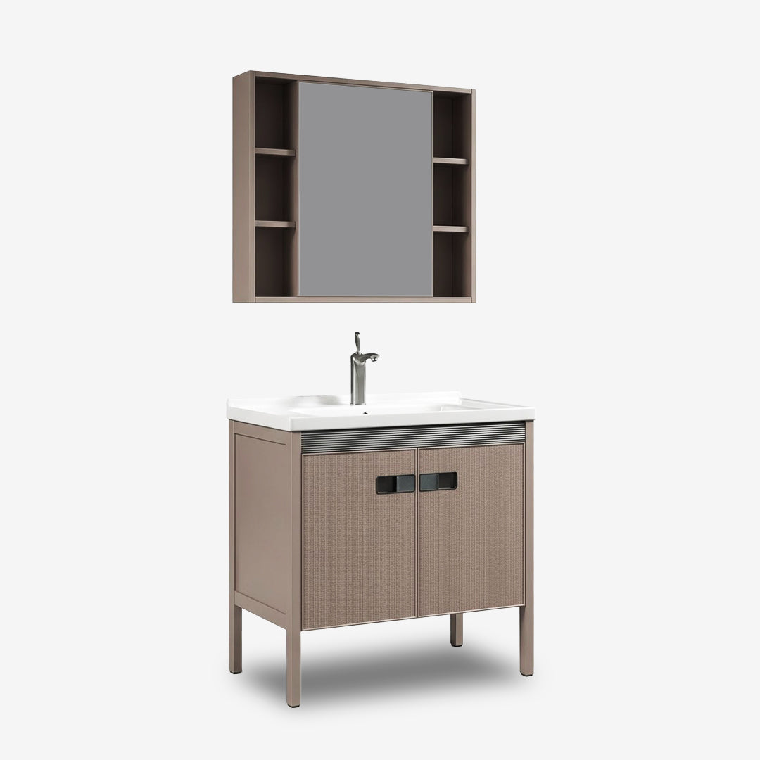 Vanity Cabinet with Mirror Cabinet - Khaki