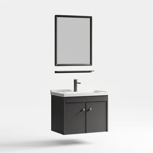 Vanity Cabinet with Mirror- Black Matt Finish