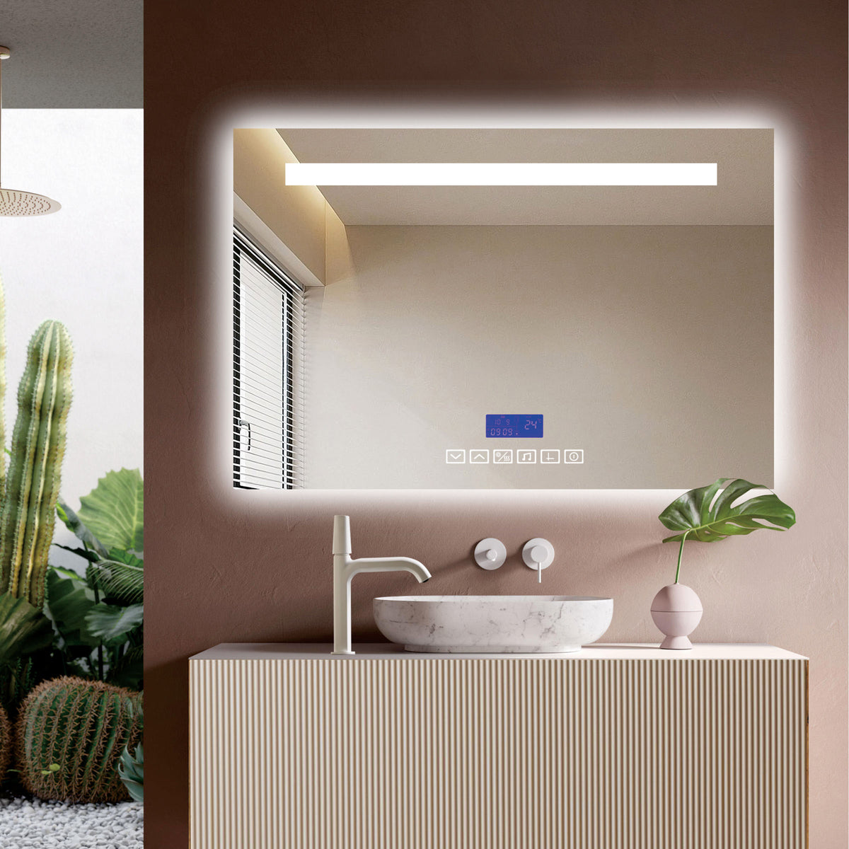 Led Mirror with Smart Touch Sensor - TR LED 004 - A Rectangle Shape (90x60cm)