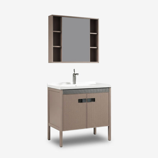 Vanity Cabinet with Mirror Cabinet - Khaki