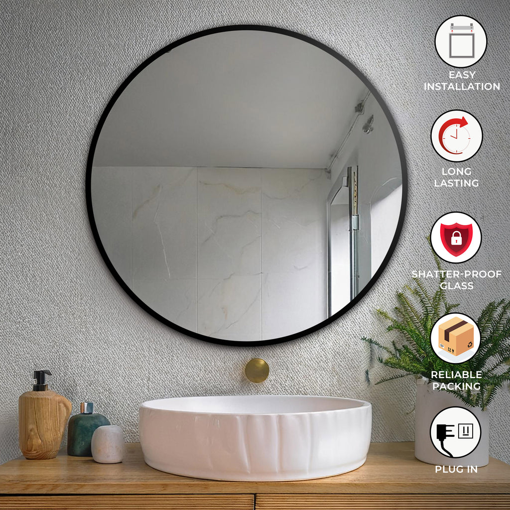 Aluminum Frame Mirror - Round Shape 50cm x 50cm - TR 131 & 132