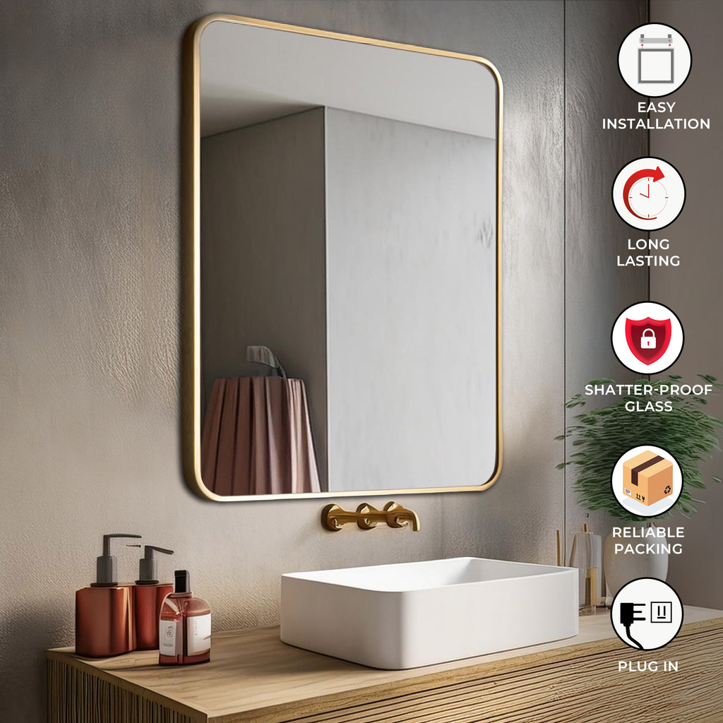 Aluminum Frame Mirror - Rectangle Shape 70cm x 50cm - TR 133