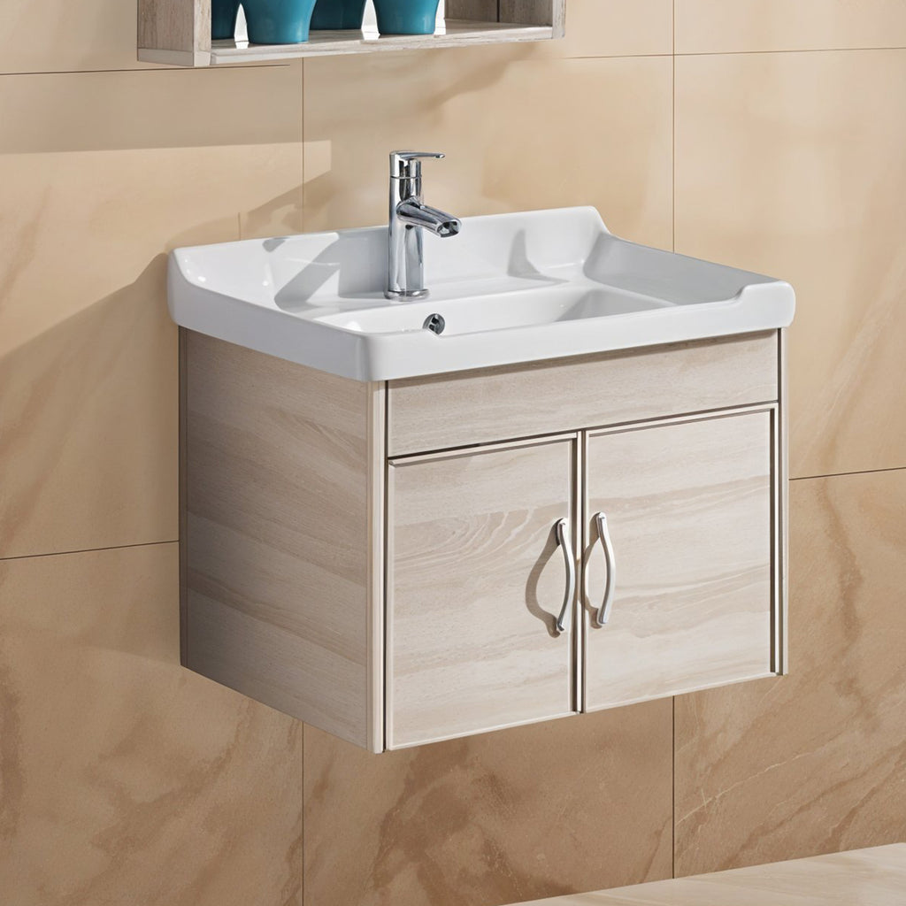 Carbon Fiber Vanity Cabinet with Mirror - Spaniard Beige