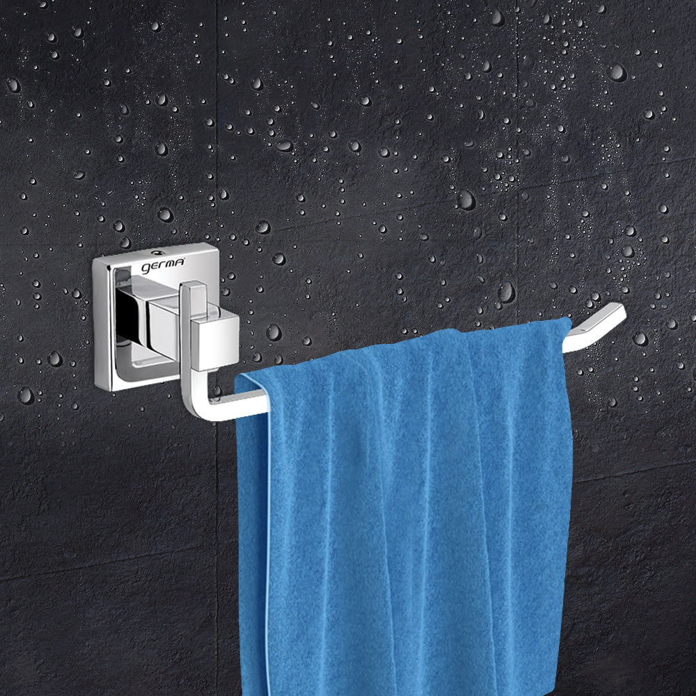 Germa Sanitarywares 304 Stainless Steel Towel Ring for Bathroom | Napkin Hanger for Washbasin | Napkin Hanger | Towel Holder | Bathroom Accessories (Chrome) - TR 9144 Towel Ring