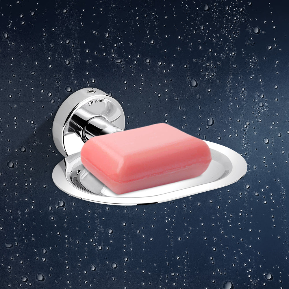 Germa Sanitarywares 304 Stainless Steel Soap Dish Holder for Bathroom | Soap Case for Wash Room | Soap Stand | Soap Dish | Bathroom Accessories (Chrome) - TR 9125 Soap Dish