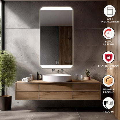 Led Mirror - Smart Touch Switch (50x100cm) Rectangle Shape - TR LED 042