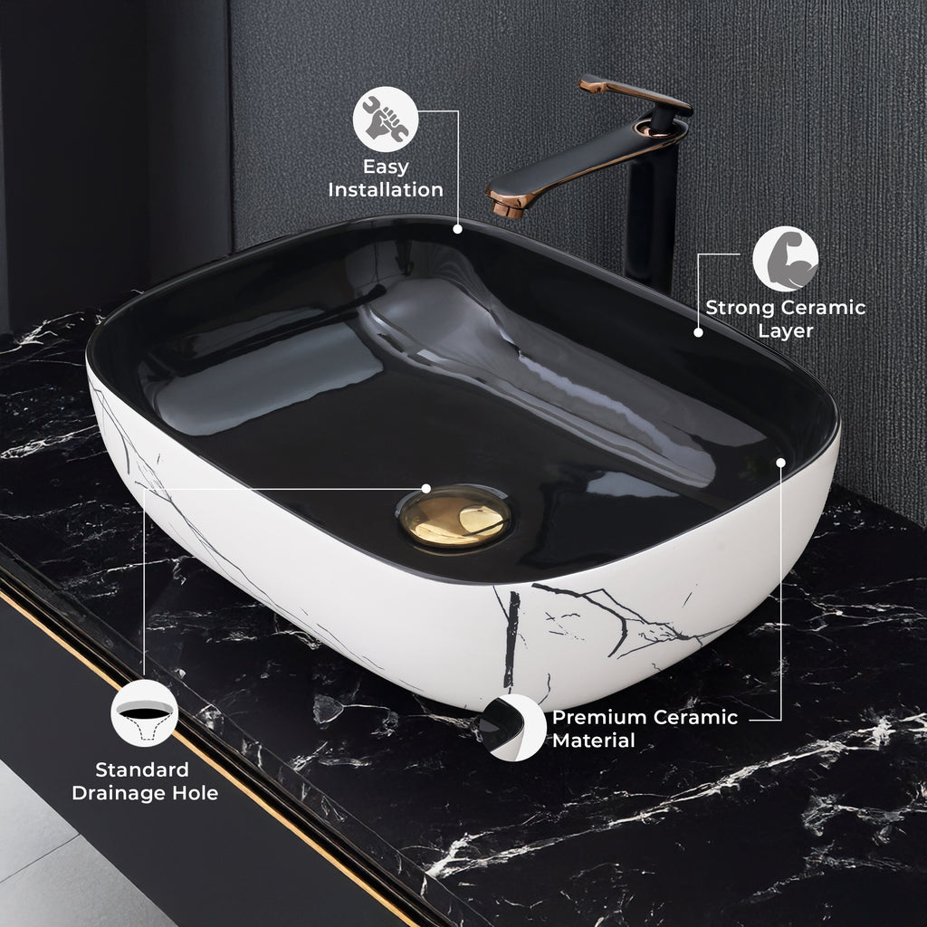 Ceramic Table Top Designer Basin - Life Time Coating Warranty - STELLAR 230