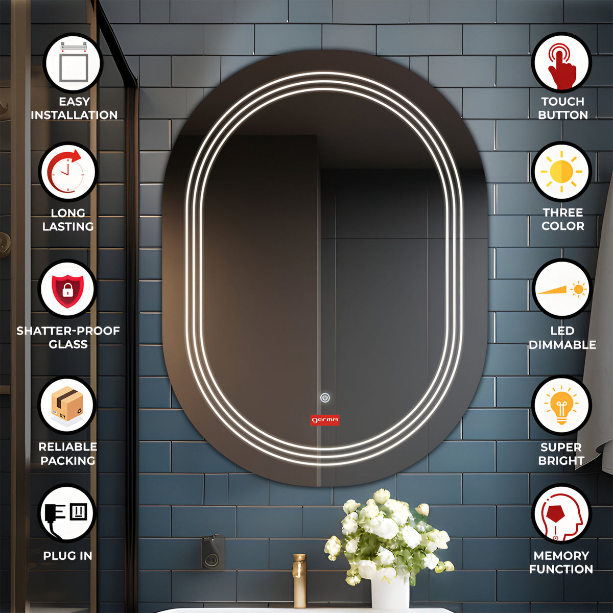 Lighting Mirror - Capsule Shape