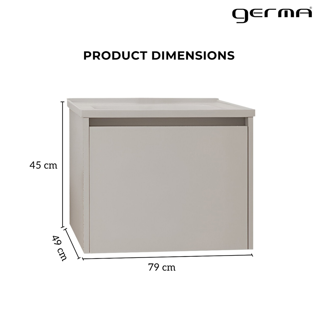 Vanity Cabinet with Washbasin - Bashar 800 Snow White