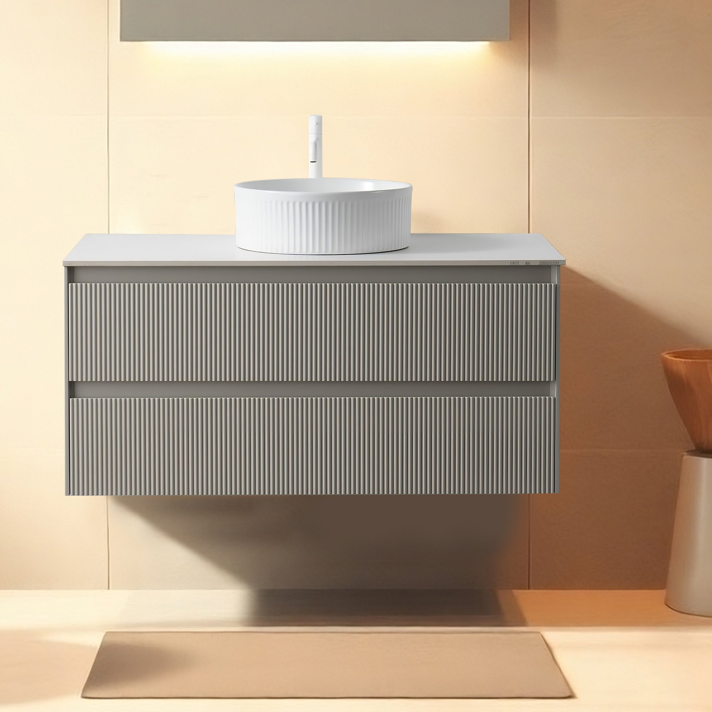 Solid Wood Cabinet - Grey