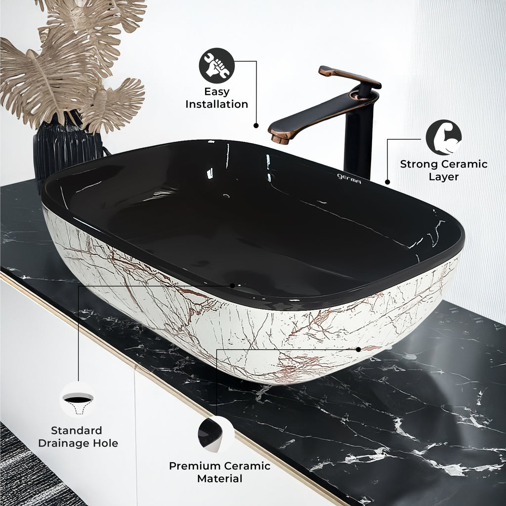 Ceramic Table Top Designer Basin - Life Time Coating Warranty - STELLAR 225