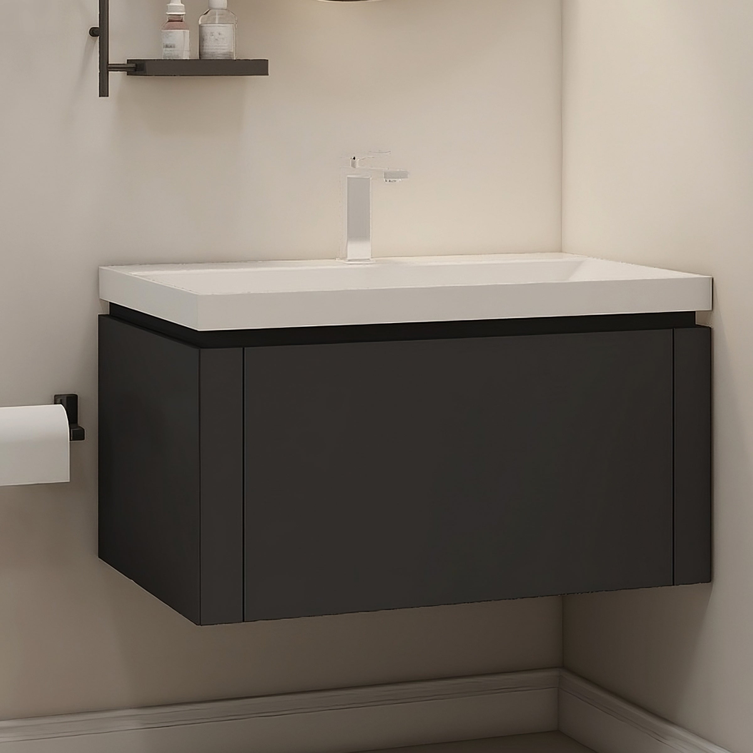 Vanity Cabinet with Washbasin - ESSEN-800-BLACK