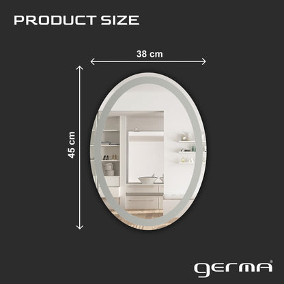 Wall Mounted Frosted Mirror - Oval Shape