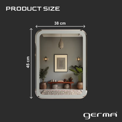 Wall Mounted Frosted Mirror - Curve Edge Rectangle Shape