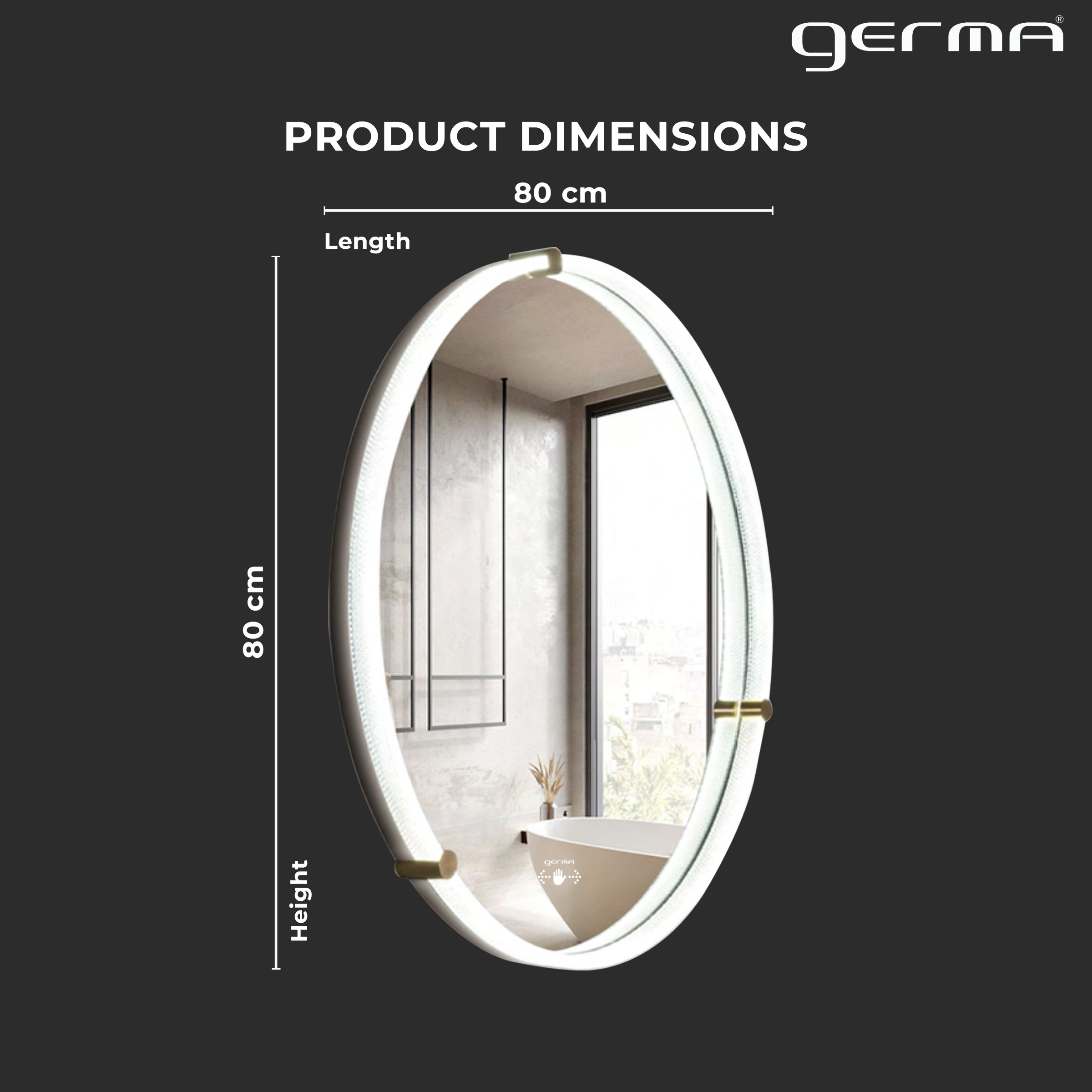 Led Mirror - Wave Sensor (80x80cm) Round Shape - TR  LED 051