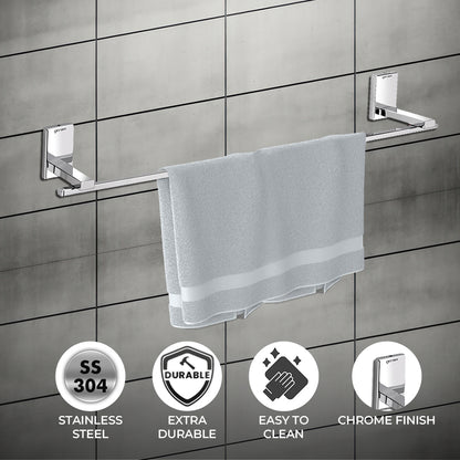 Germa Sanitarywares 304 Stainless Steel Towel Hanger for Bathroom | Towel Rail for Wash Room | Towel Rod | Towel Bar | Bathroom Accessories (Chrome) - TR 9103 Towel Rail