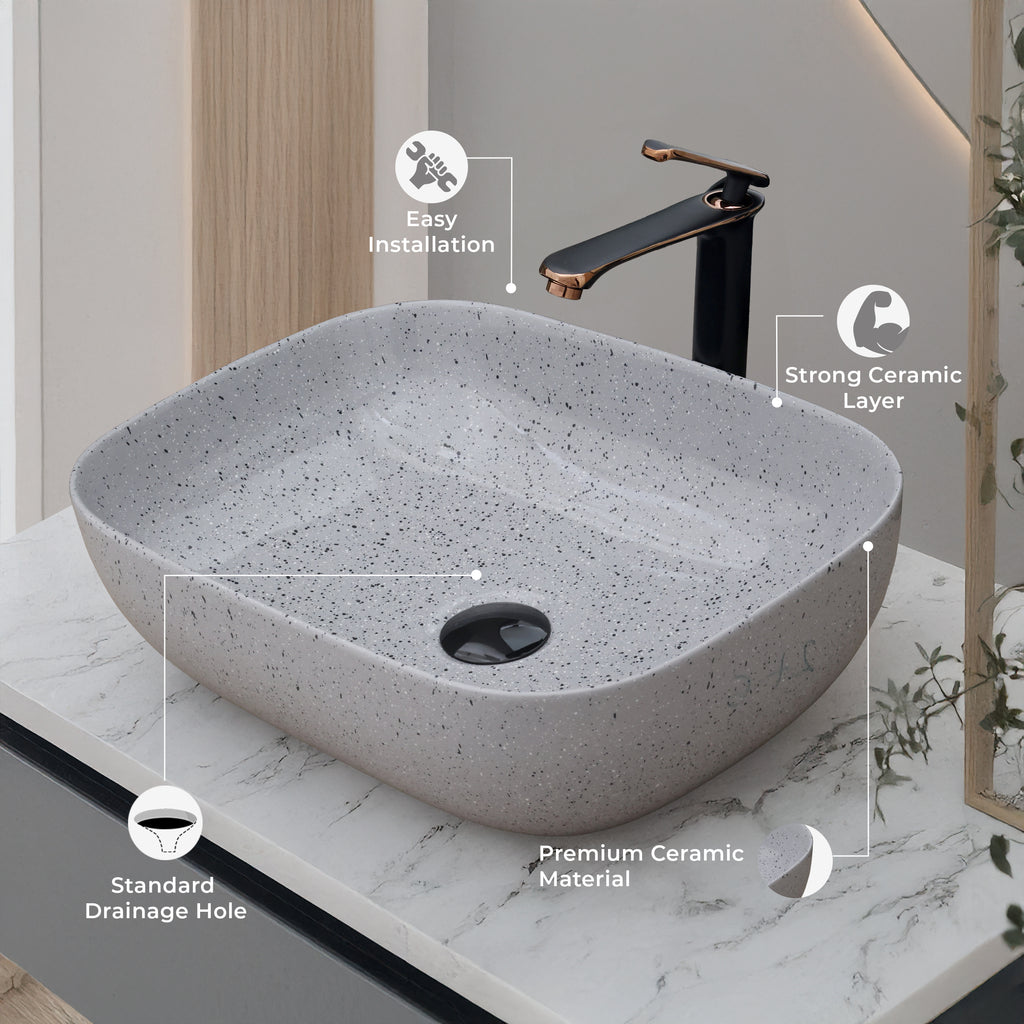 Ceramic Table Top Designer Basin - Life Time Coating Warranty - STELLAR 257