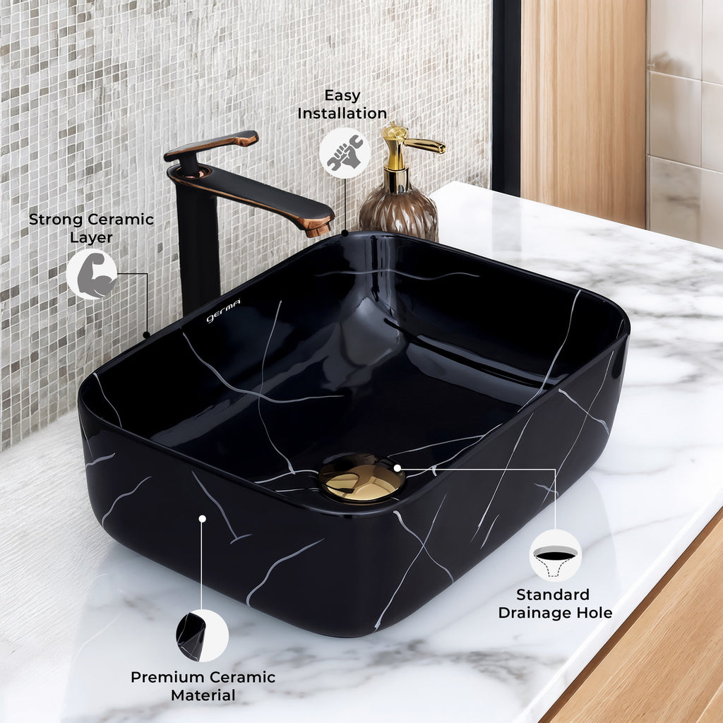 Ceramic Table Top Designer Basin - Life Time Coating Warranty - MINI SPADE 160