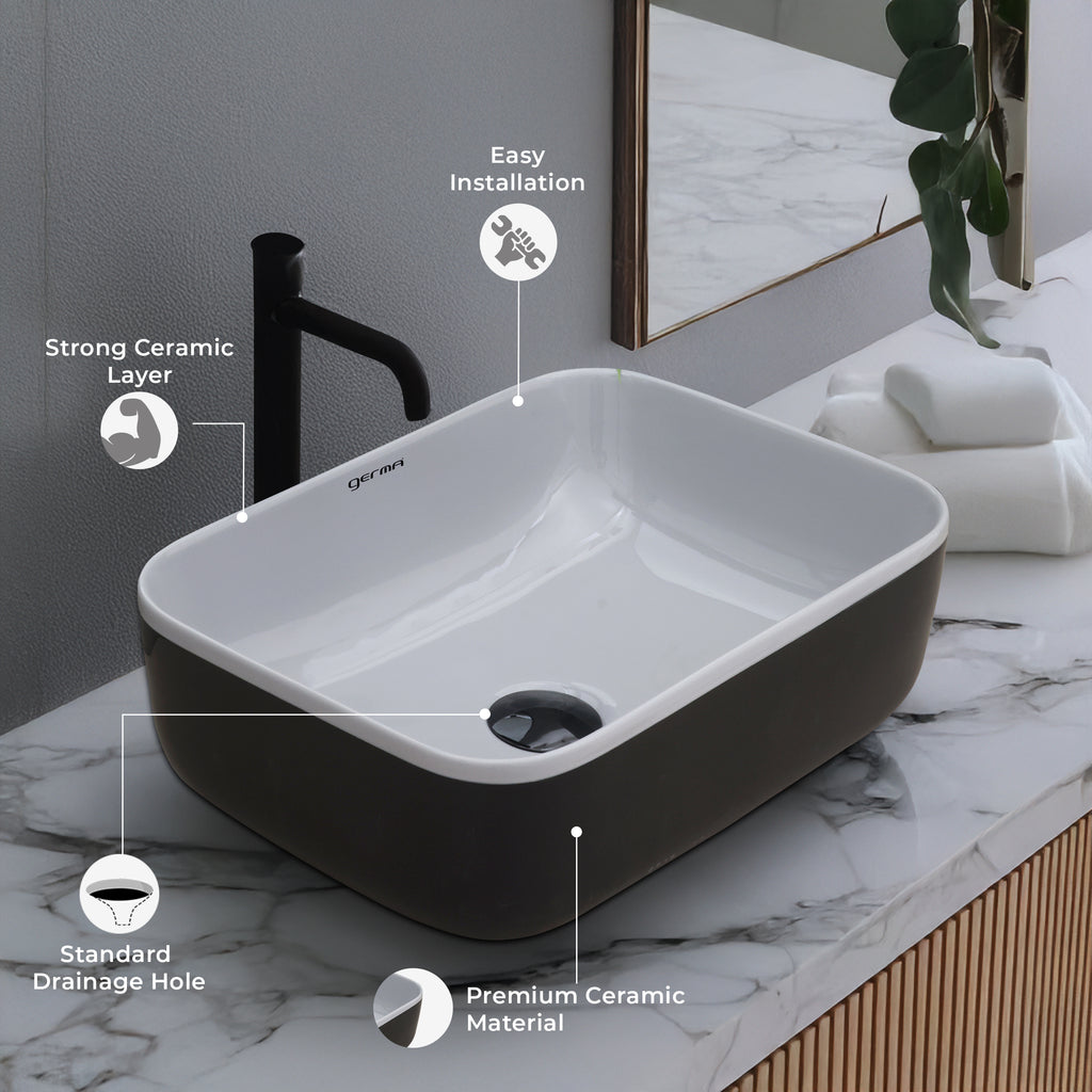 Ceramic Table Top Designer Basin - Life Time Coating Warranty - MINI SPADE 102