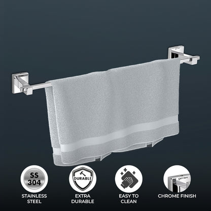 Germa Sanitarywares 304 Stainless Steel Towel Hanger for Bathroom | Towel Rail for Wash Room | Towel Bar | Towel Rod | Bathroom Accessories (Chrome) - TR 9143 Towel Rail