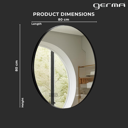SS 304 Glossy Black Frame (80x80cm) Round Shape - TR SS 161 BLACK