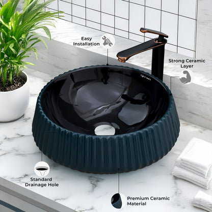 Ceramic Table Top Designer Basin - Life Time Coating Warranty - GLOBE 107