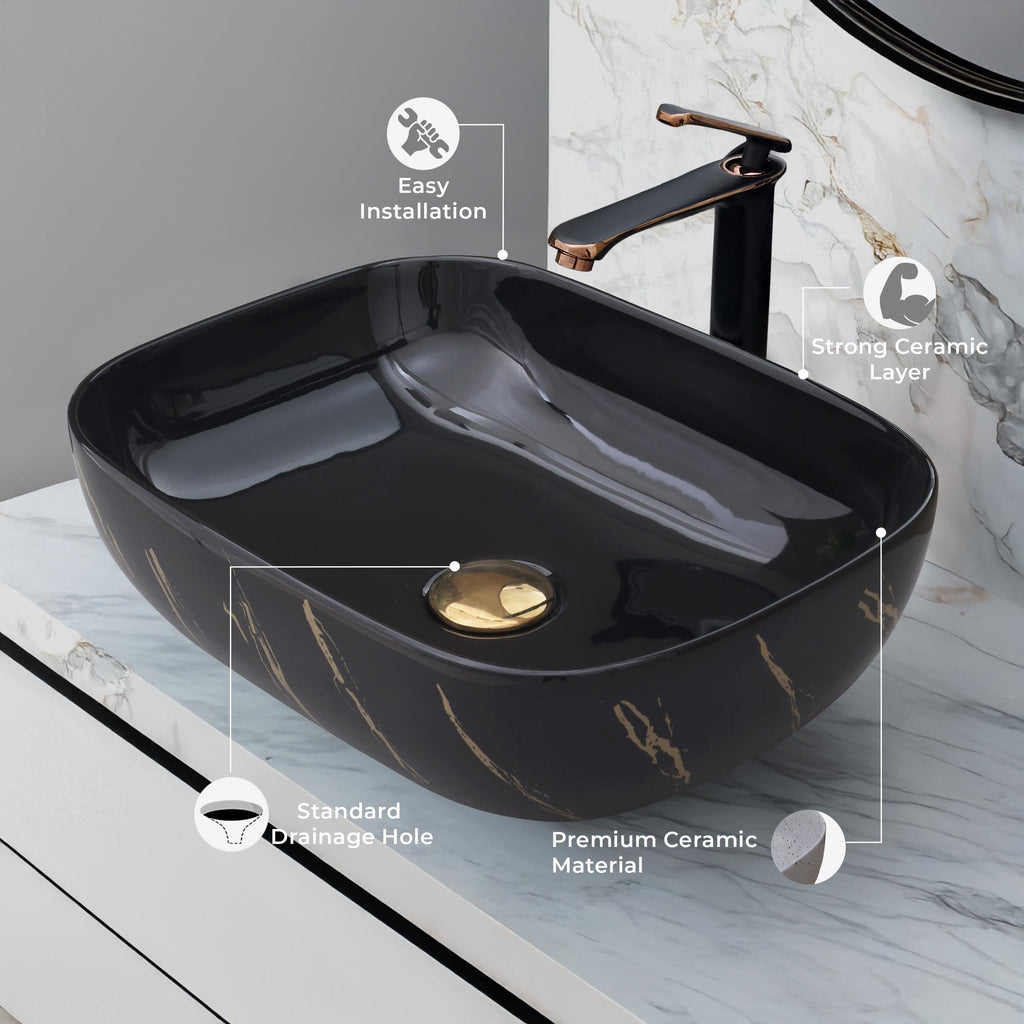 Ceramic Table Top Designer Basin - Life Time Coating Warranty - STELLAR 401