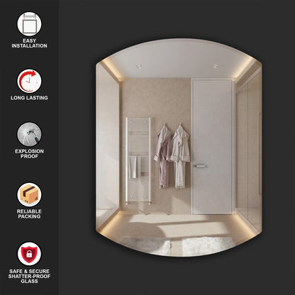 Wall Mounted Mirror - Arched Hexagon Shape