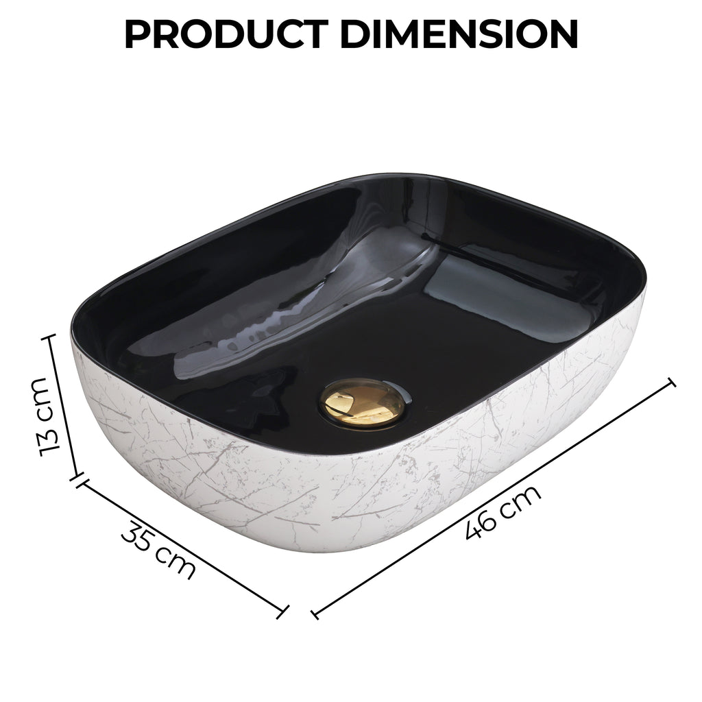 Ceramic Table Top Designer Basin - Life Time Coating Warranty - STELLAR 190