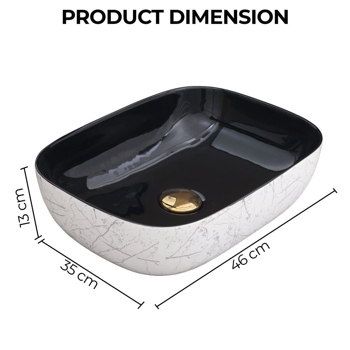 Ceramic Table Top Designer Basin - Life Time Coating Warranty - STELLAR 190
