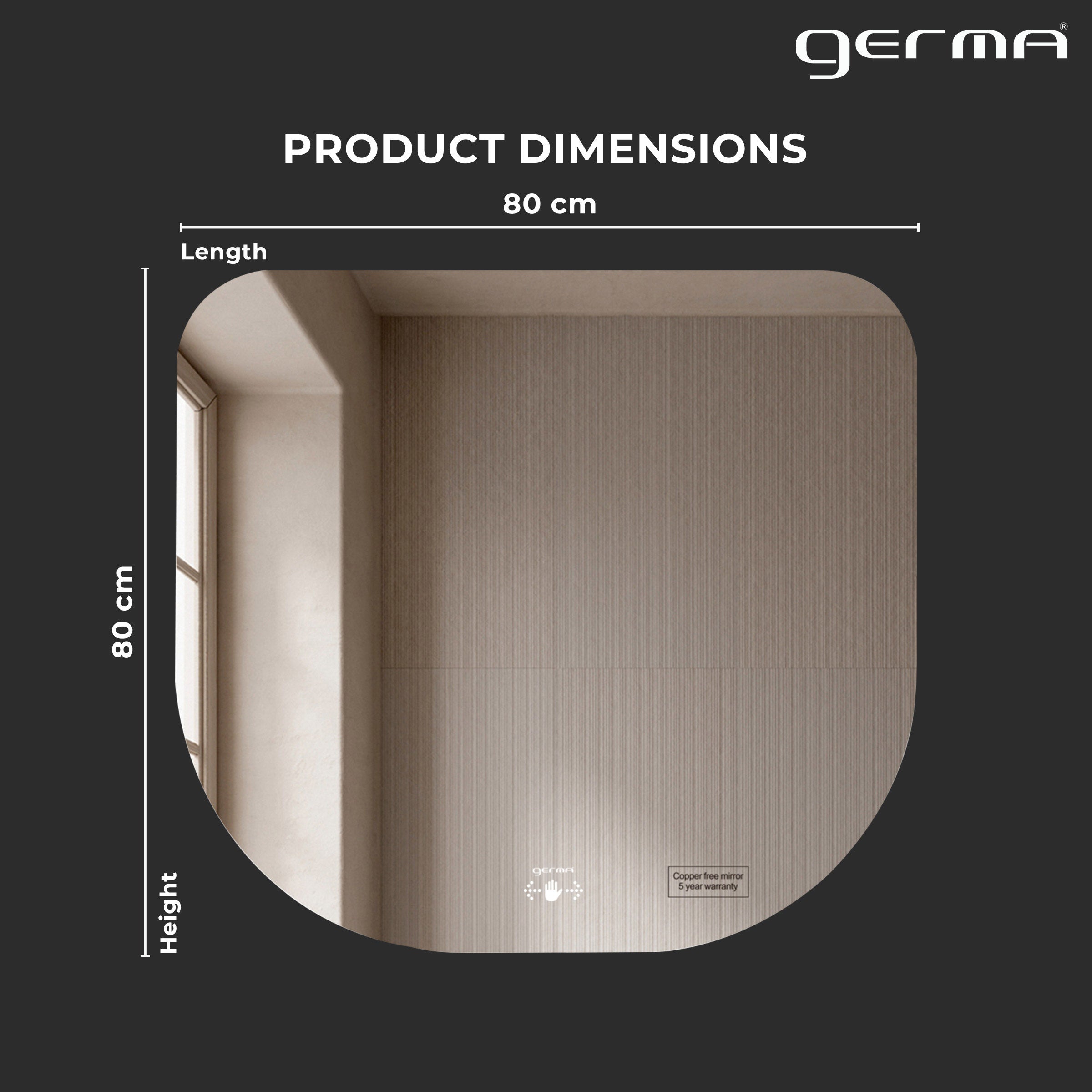 Led Mirror - Wave Sensor (80x85cm) - TR LED 022