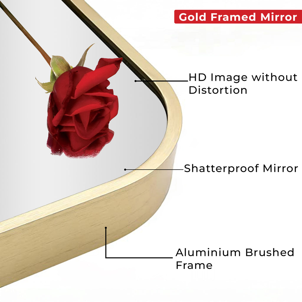 Germa Aluminium Brushed Framed Mirror for Bathroom | Wall Mounted Shatter Proof | Decorative HD Vanity Mirror for Bathroom | Living | Bed Room | Rectangle Shape 18x24 Inch TR 7553 Aluminum Frame