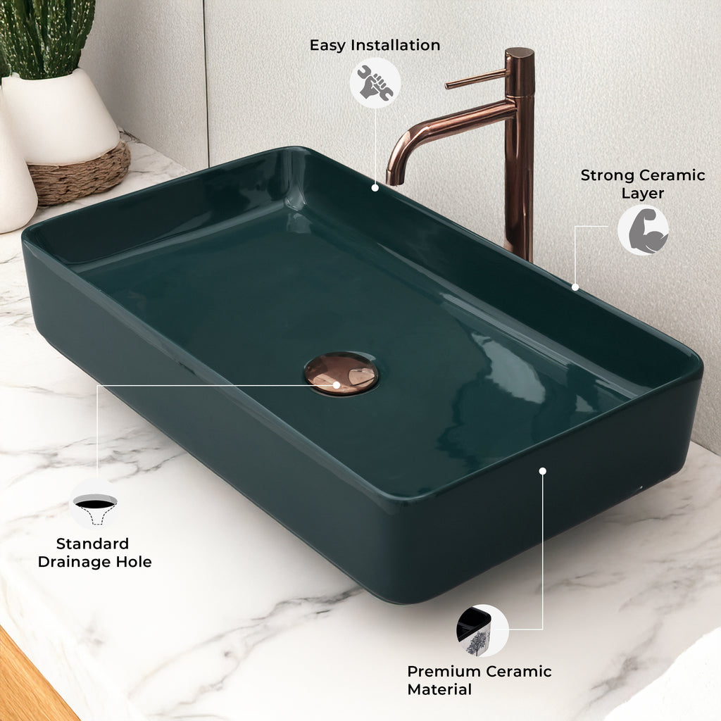 Ceramic Table Top Designer Basin - Life Time Coating Warranty - MOSCON 301