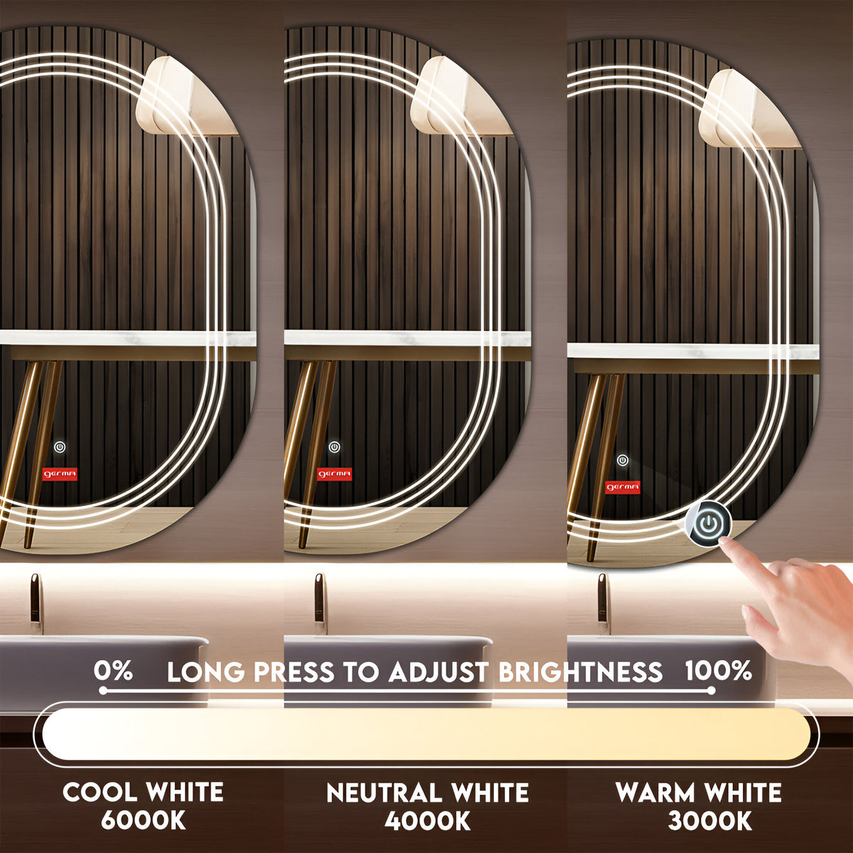 Lighting Mirror - Capsule Shape