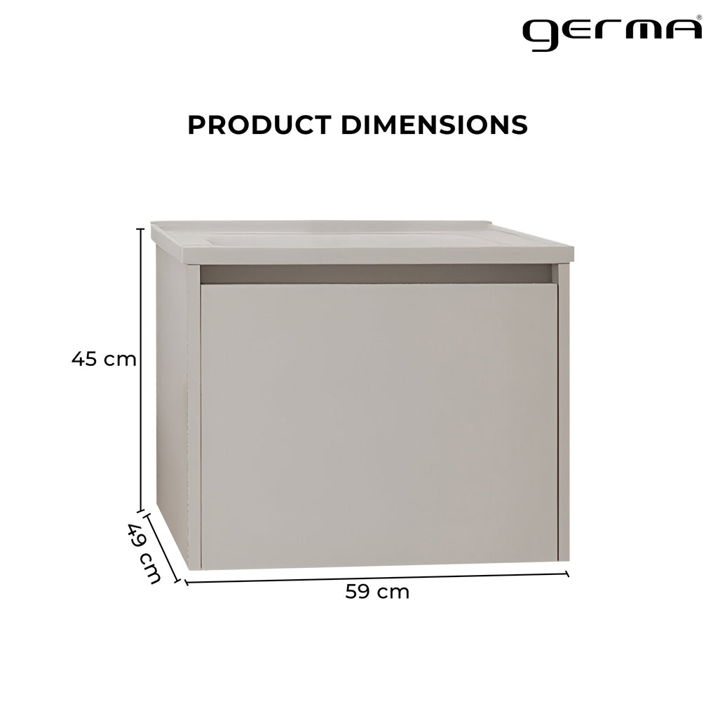 Vanity Cabinet with Washbasin - Bashar 600 Snow White