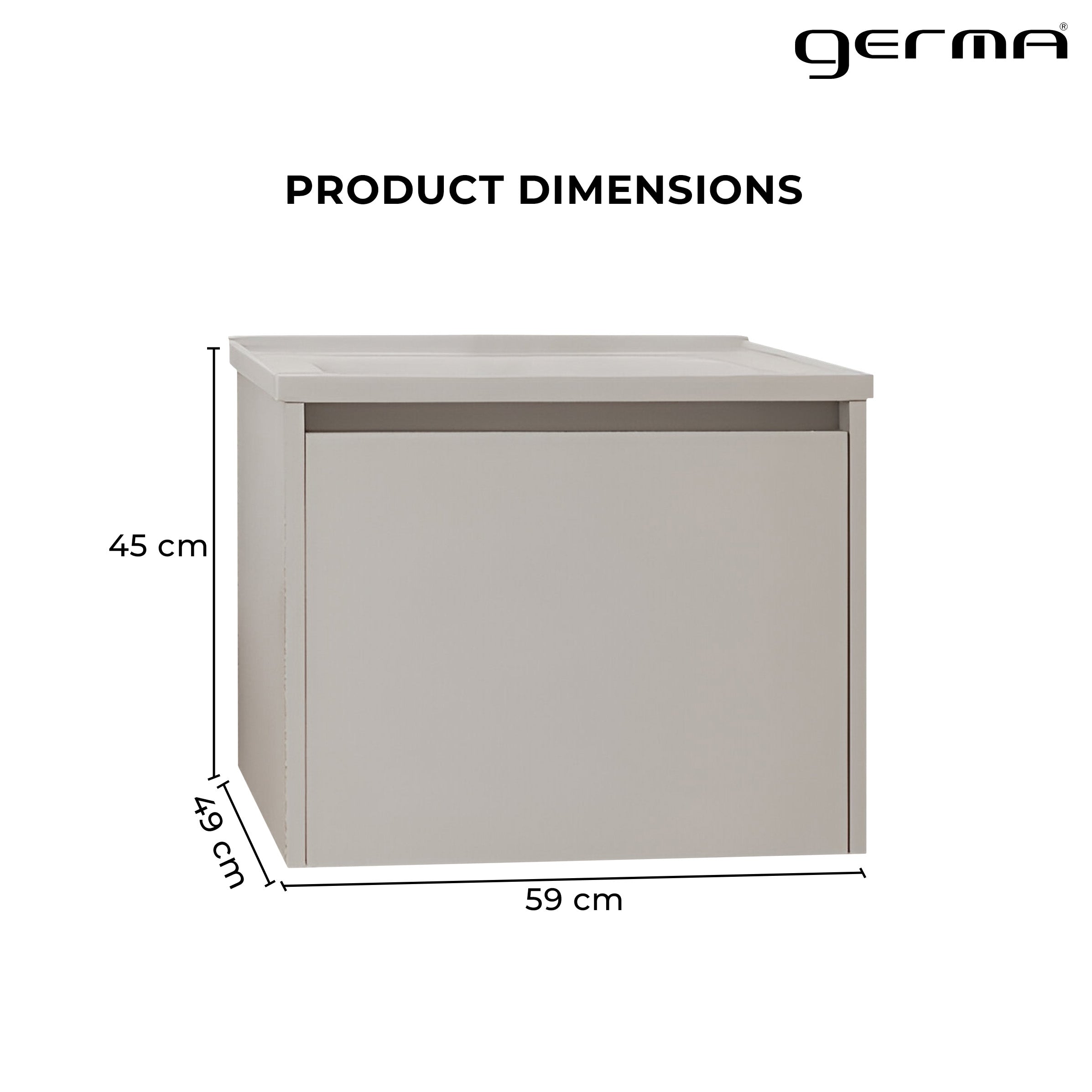 Vanity Cabinet with Washbasin - Bashar 600 Snow White