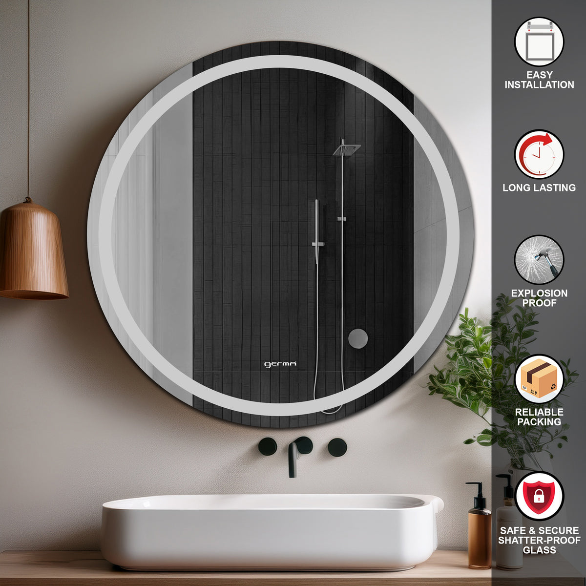 Wall Mounted Mirror - Round Shape