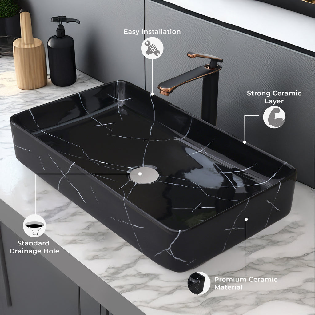 Ceramic Table Top Designer Basin - Life Time Coating Warranty - MOSCON 160