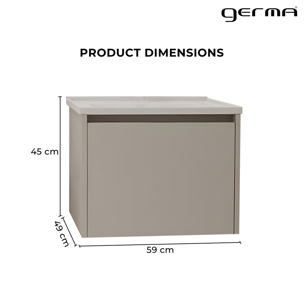 Vanity Cabinet with Washbasin - Bashar 600 Khaki