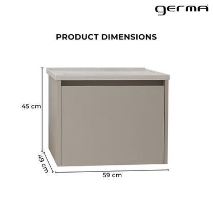 Vanity Cabinet with Washbasin - Bashar 600 Khaki