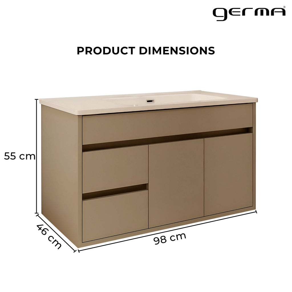 Vanity Cabinet with Washbasin - Solo 1000 Khaki