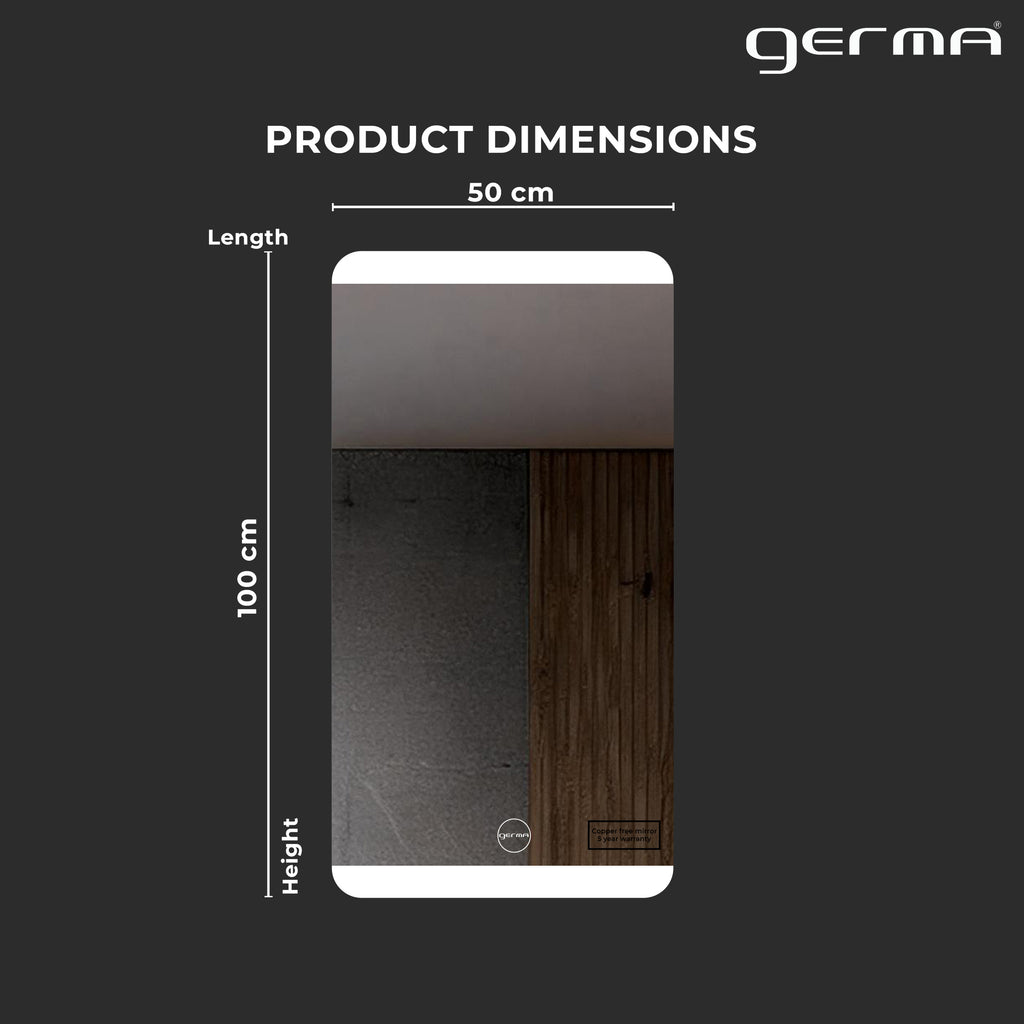 Led Mirror - Smart Touch Switch (50x100cm) Rectangle Shape - TR LED 042