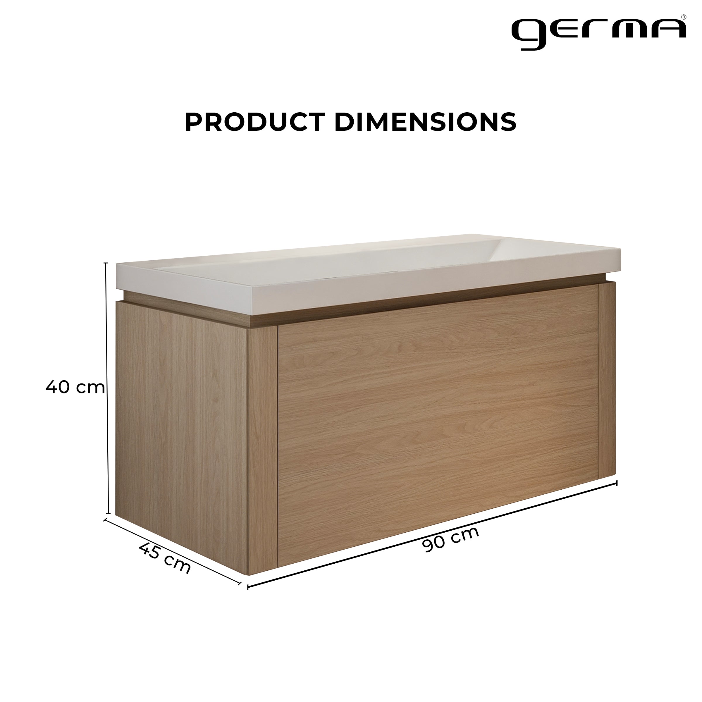 Vanity Cabinet with Washbasin - ESSEN-900-LOG WALNUT