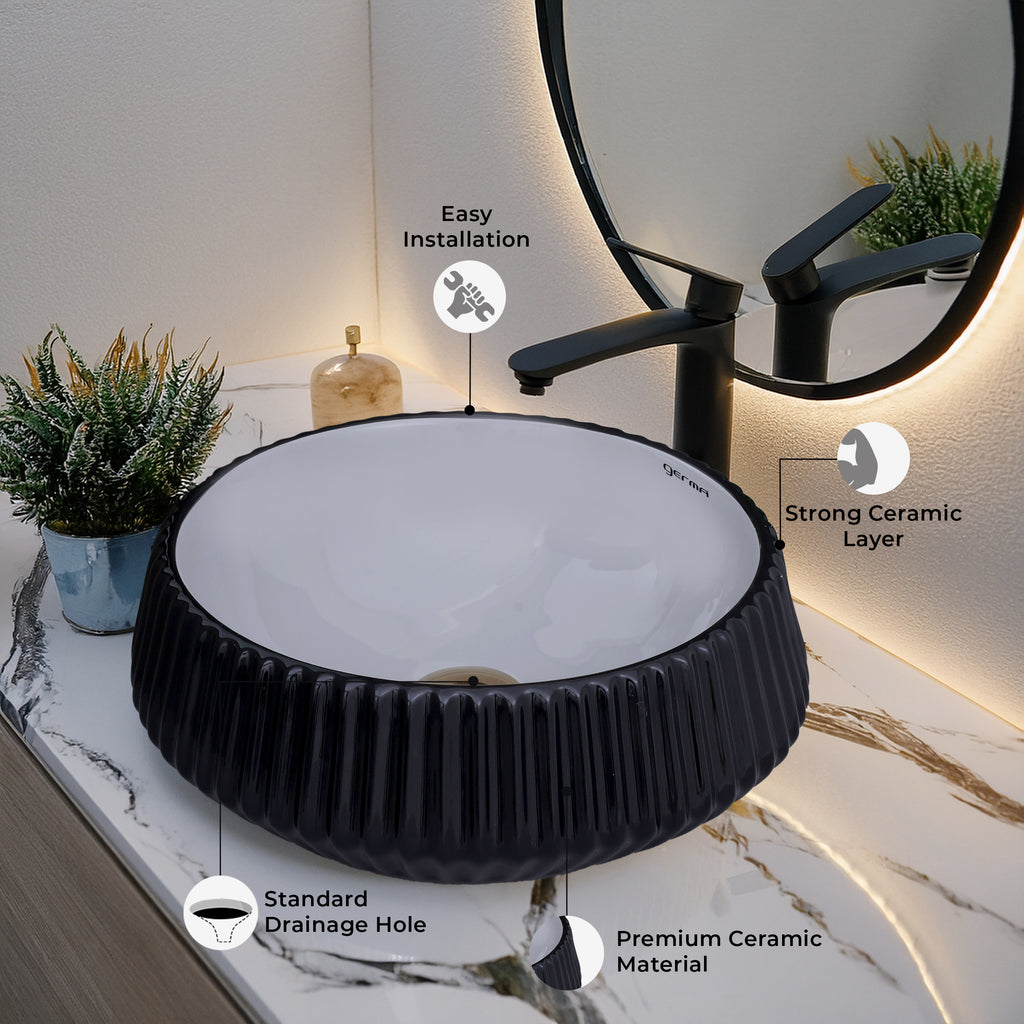 Ceramic Table Top Designer Basin - Life Time Coating Warranty - GLOBE 111