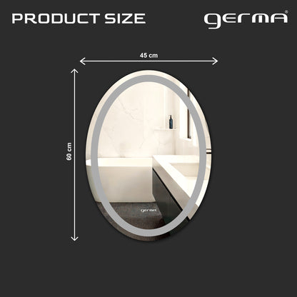 Wall Mounted Frosted Mirror - Oval Shape
