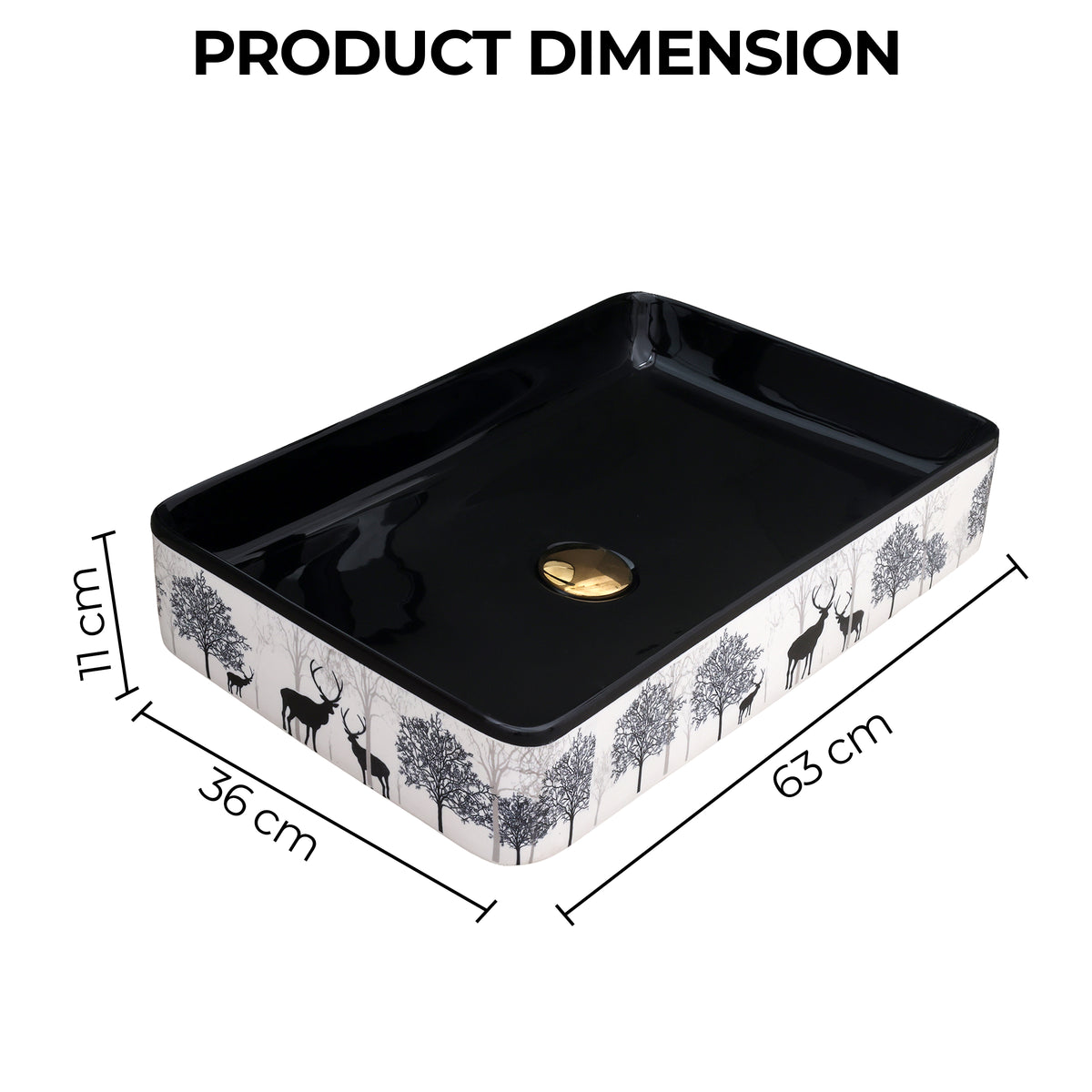 Ceramic Table Top Designer Basin - Life Time Coating Warranty - MOSCON 128